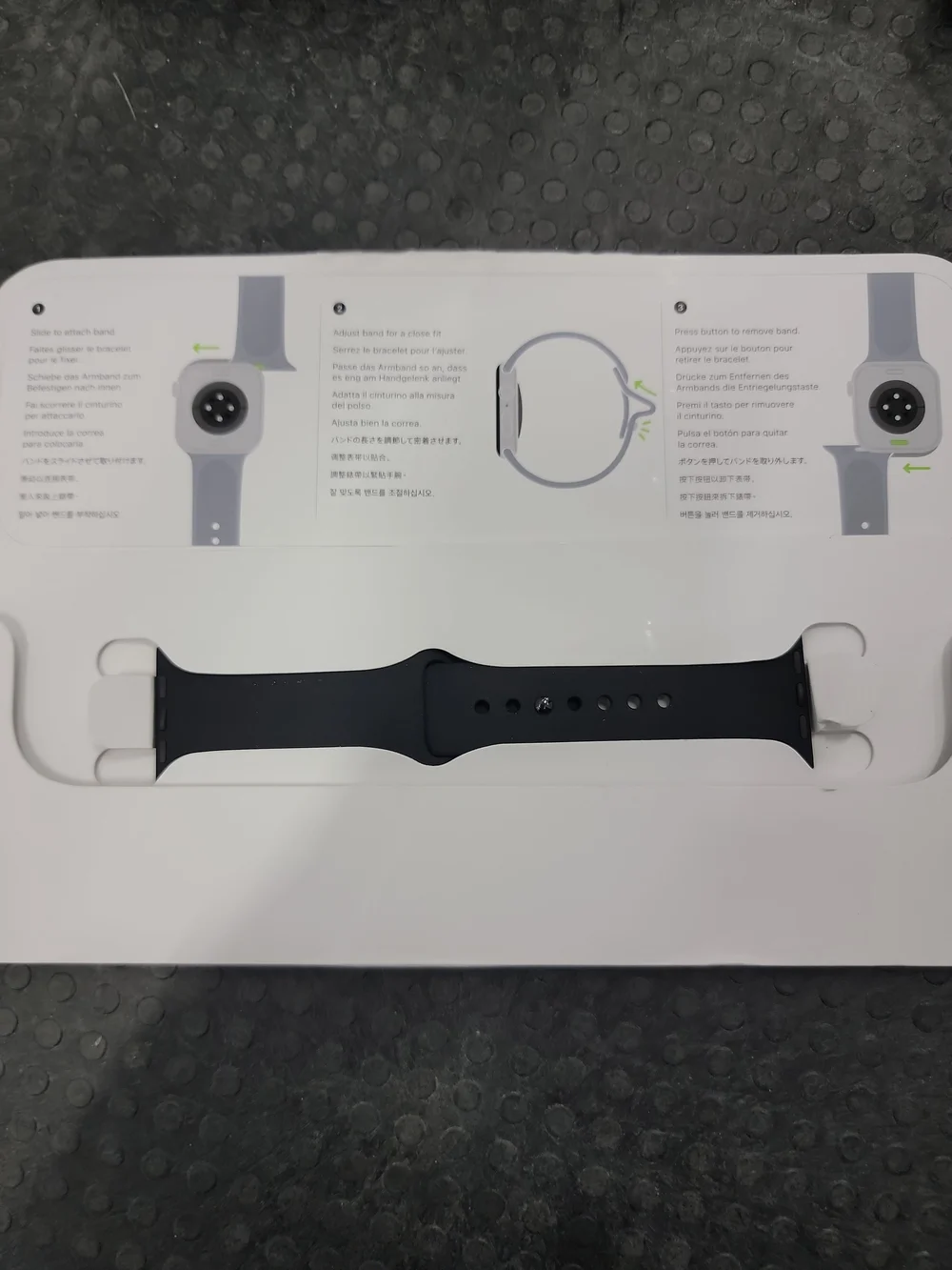 Apple Original Black Silicone Smartwatch Band Strap, 42mm, S/M